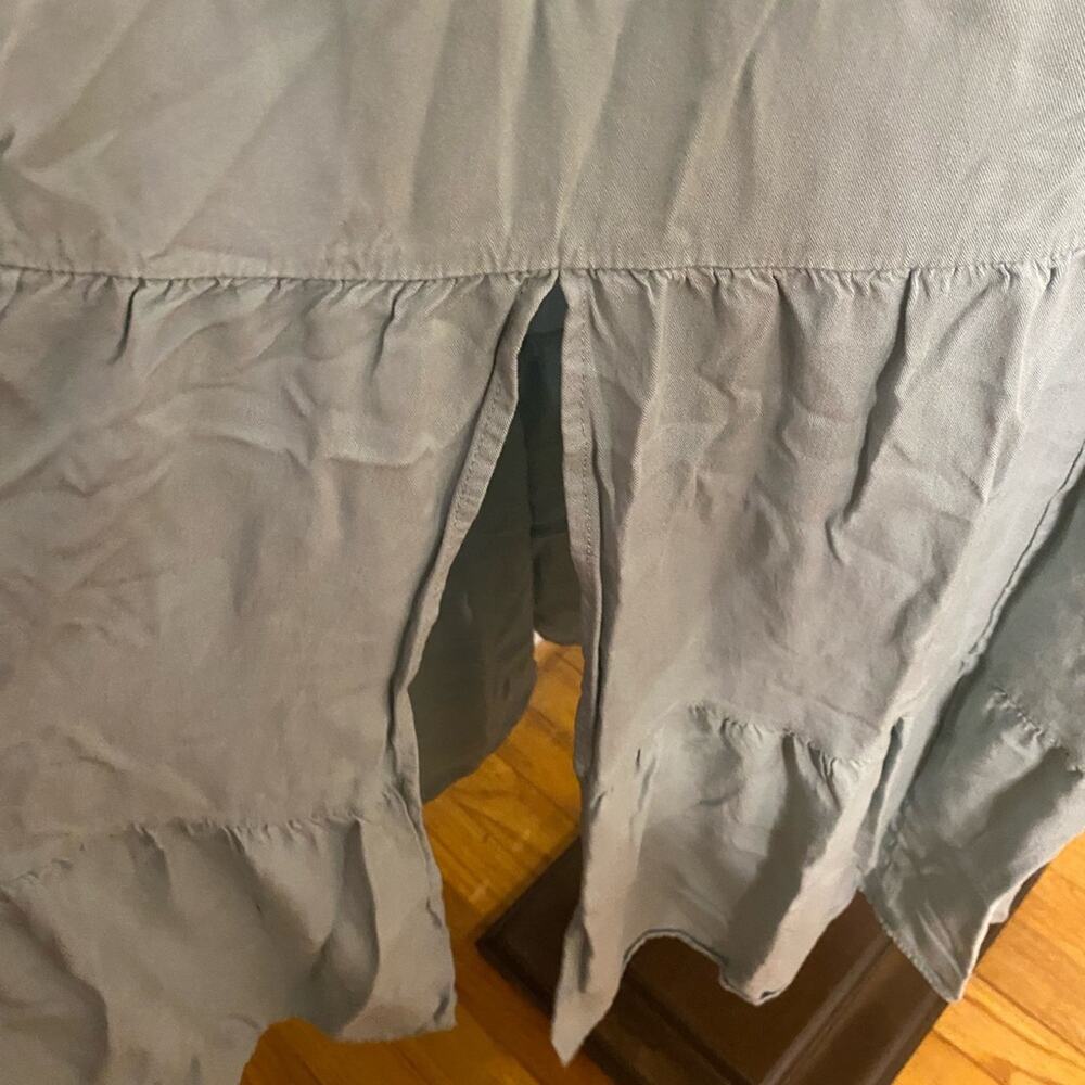 Merokeety One Shoulder Smocked Top Tiered Midi Dress with‎ Front Slit in Sage XL - Picture 5 of 6